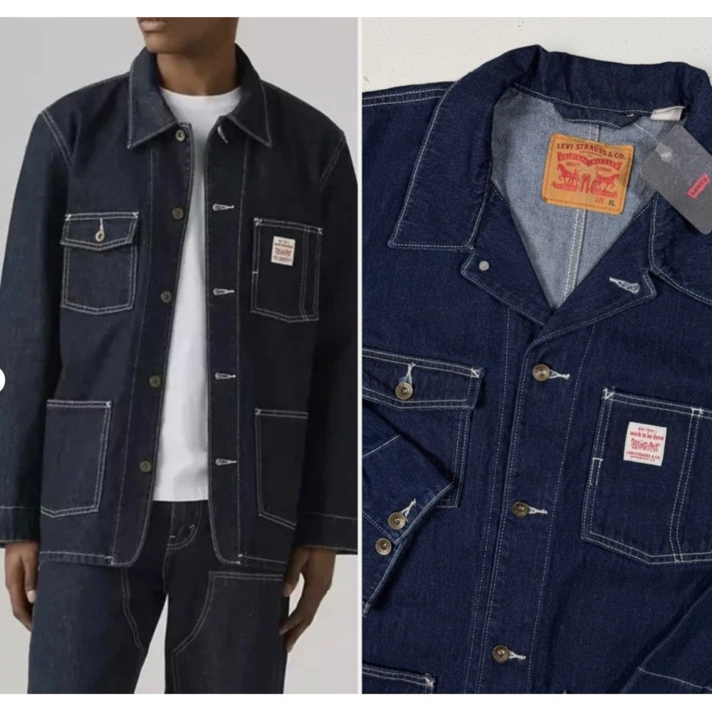 Levis Berkely Chore Jacket Men's Size XL Coat Dark Wash Indigo Denim NWT